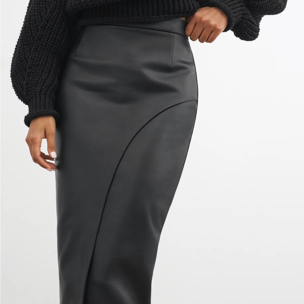 Elegant Black Faux Leather Skirt - Nyssa Skirt from Marcella - New with tags!